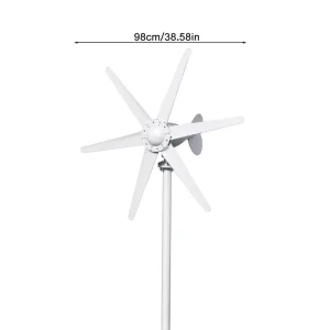 Wind Turbines, Low Operating Vibration 800W 12V/24V Wind Turbines Generator, Built-in Controller 6-Blade Fan Wind Generator Kit - Thumbnail Image 3