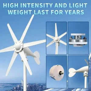 US Local Delivery EKPAOWE 2000W 12/24V Auto Horizontal Wind Turbine Generator Kit with Wind Controller MPPT for Off-Grid System Three-Phase AC Generator Off grid System For Household Use - Thumbnail Image 4