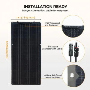 XINPUGUANG 50 Watt 12V 100 Watt Complete Solar Panel Kit OR Solar Panels for Charge 50W / 100W Off Grid Applications 12V 24V - Thumbnail Image 9