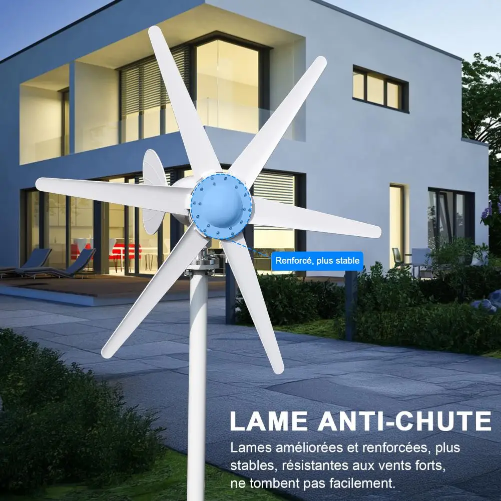 Wind Turbines, Low Operating Vibration 800W 12V/24V Wind Turbines Generator, Built-in Controller 6-Blade Fan Wind Generator Kit - Image 5