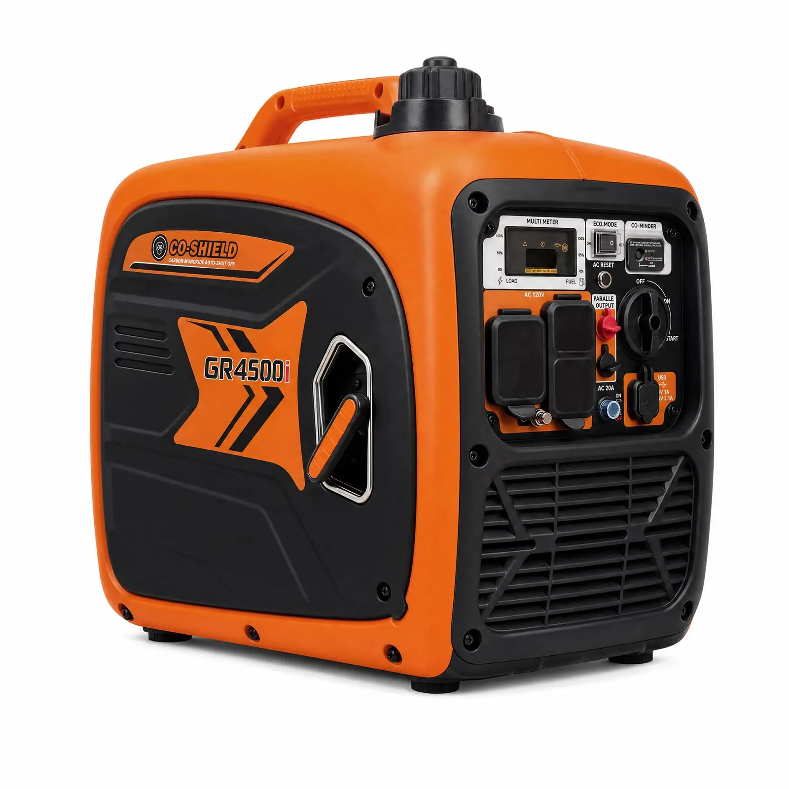 4500W Portable Inverter Generator Gas Powered For Home Camping RV Quiet CO Sensor USB Ports 1.59Gal Tank RV Ready - Image 1