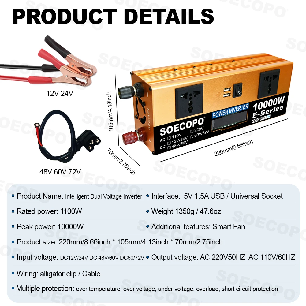 Build Your Own 10,000W Peak Solar Generator, Batteries Sold Separately. This Is A Solar Generator Kit 1000W Photovoltaic System (2x500W Panels) Inverter 12V 110V 100A Controller Home - Image 8