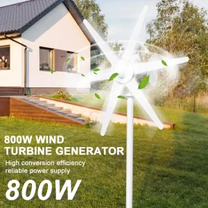 800W 12V/24V Home Wind Turbines Generator, 6-Blade Fan Wind Turbine, Electromagnetic Electricity Wind Power Generator - Thumbnail Image 5